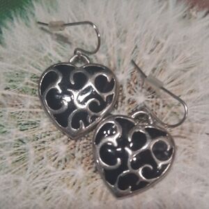 Elegant Silver Heart Earrings